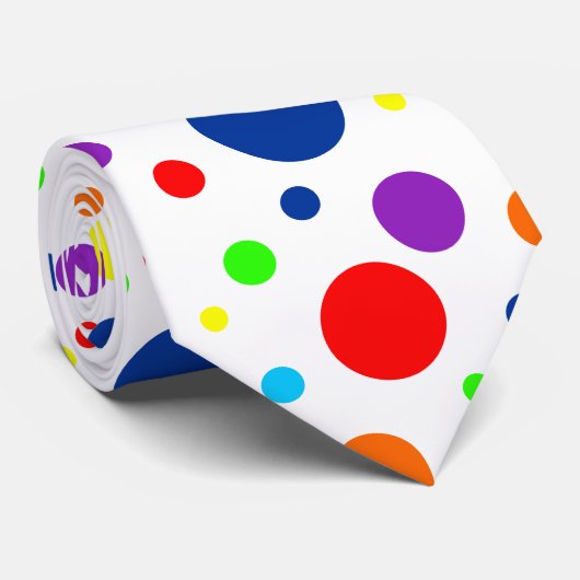 Cravate de points arc-en-ciel (Roulé)