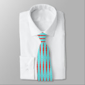 Cravate de points rouge et turquoise rétro (Attaché)