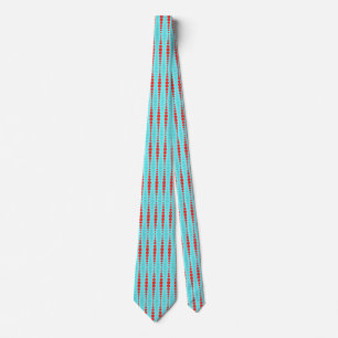 Cravate de points rouge et turquoise rétro