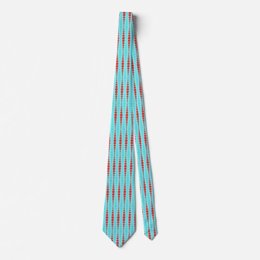 Cravate de points rouge et turquoise rétro (Devant)