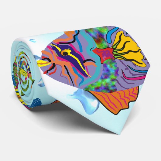 Cravate de poisson tropicale - Art Whimsical, Arri (Roulé)