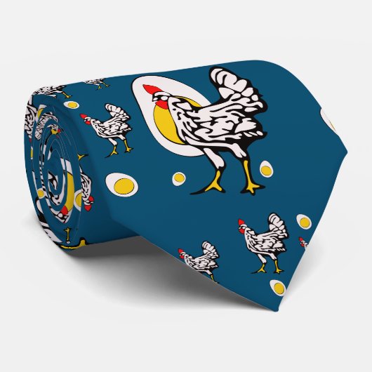 Cravate de poulets rétro (Roulé)