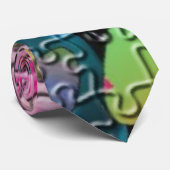 Cravate de puzzle coloré (Roulé)