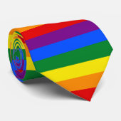 Cravate de rayures d'arc-en-ciel (Roulé)