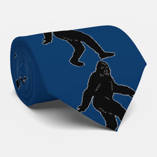 Cravate de Sasquatch Bigfoot (bleue) (Roulé)