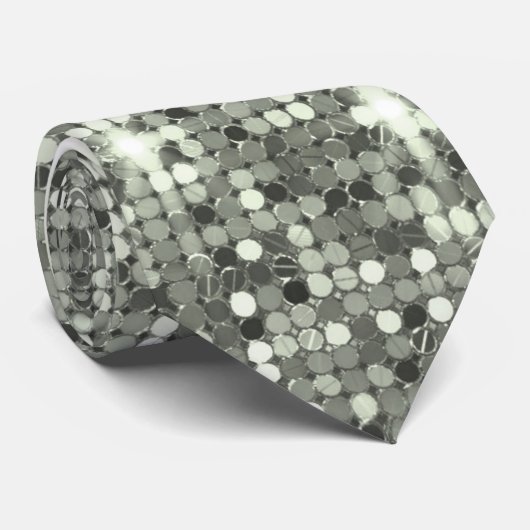 Cravate de séquence Disco Sparkle Argent (Roulé)