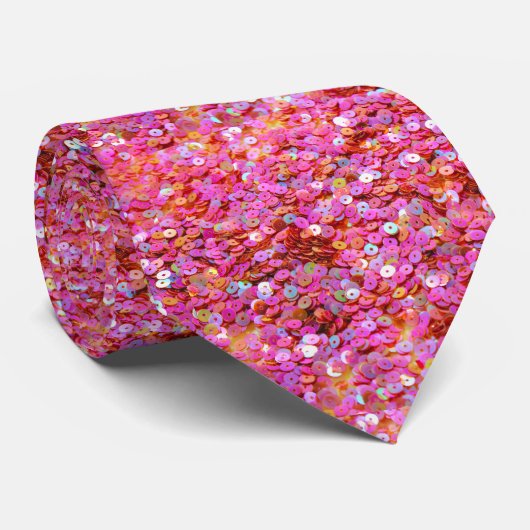 Cravate de séquence rose chaud (Roulé)