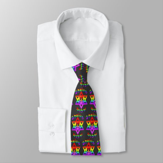 Cravate de Shalom d'arc-en-ciel (Attaché)