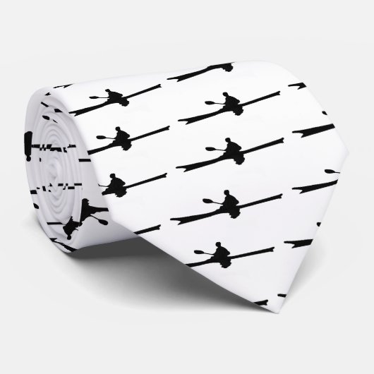 Cravate de silhouette de kayak (Roulé)