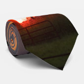 Cravate de silhouette du coucher de soleil des lig (Roulé)