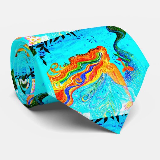 cravate de sirène de cheveux arc-en-ciel (Roulé)