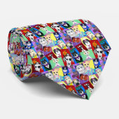 Cravate de studios de PetPaw de collage de chats (Roulé)