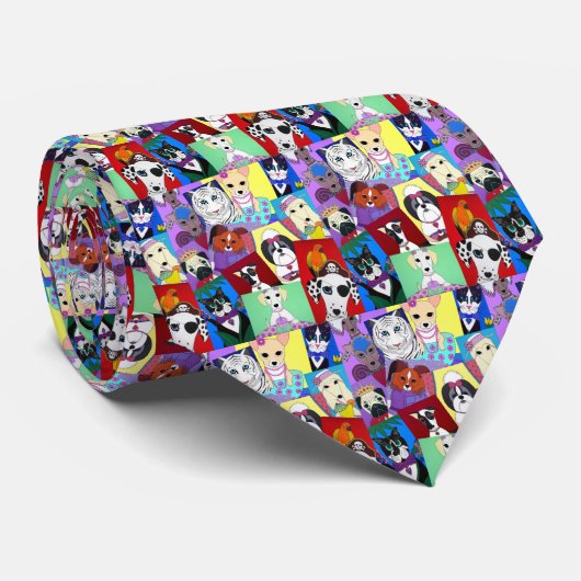 Cravate de studios de PetPaw de collage de chats (Roulé)