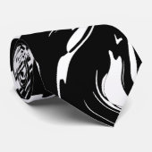 Cravate de style noir et blanc Abstrait (Roulé)