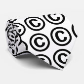 Cravate de symbole de Copyright, noire et blanche (Roulé)