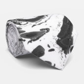 Cravate de texture marbré blanc et gris (Roulé)