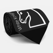 Cravate de thème d'échecs "de chevalier blanc" (Roulé)