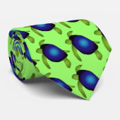 Cravate de tortue bleue et verte (vert) (Roulé)