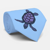 Cravate de tortues de mer de Honu bleu-violet (Roulé)