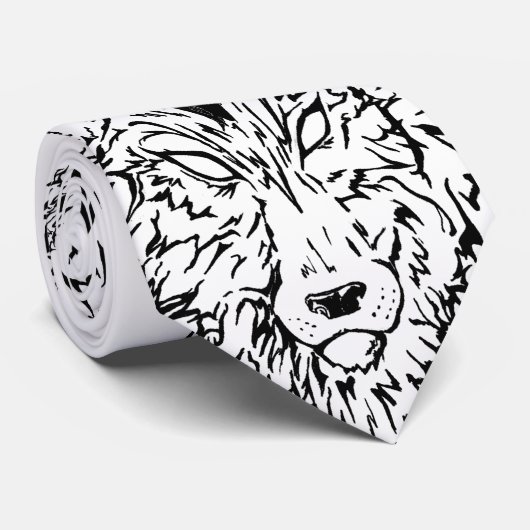 Cravate de totem de loup (Roulé)