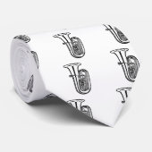 Cravate de tuba en noir et blanc (Roulé)
