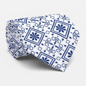 Cravate de tuiles bleu portugais (Roulé)