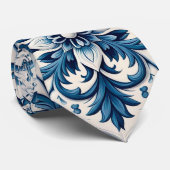 Cravate de tuiles bleu portugais (Roulé)