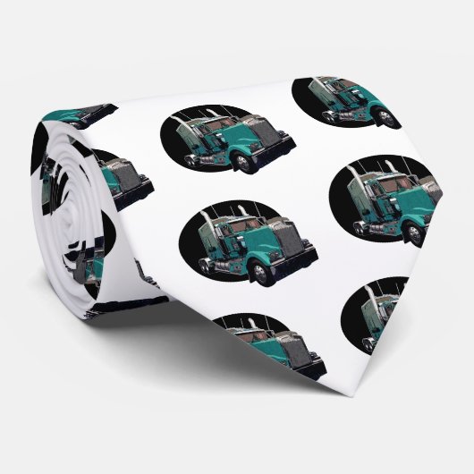 Cravate De turquoise camion semi (Roulé)