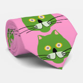 cravate de visage de chat vert (Roulé)