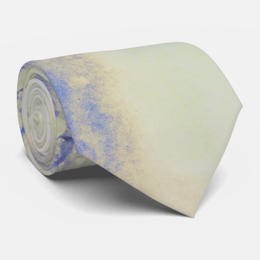 Cravate Décadence Aquarelle En Vert Pâle Et Bleu (Roulé)