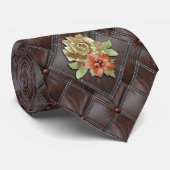 Cravate Décor académique en cuir 3D (Roulé)