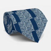 Cravate Décor Camouflage Pixels numériques bleu marine (Roulé)