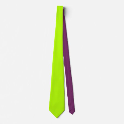 Cravate Décor couleur vert citron électrique prêt à Custom (Devant)