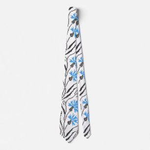 Cravate Décor croix de Cornflower bleu