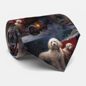 Cravate Décor de Noël de caniche Snowy (Roulé)