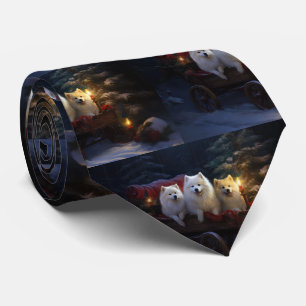 Cravate Décor de Noël Eskimo Snowy Sleigh