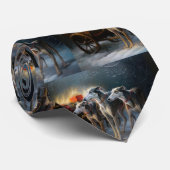 Cravate Décor de Noël Greyhound Snowy Sleigh (Roulé)