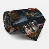 Cravate Décor de Noël Papillon Snowy Sleigh (Roulé)