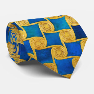 CRAVATE DÉCOR GÉOMÉTRIQUE ÉGYPTIEN ANTIQUE, SOLEIL DANS UN