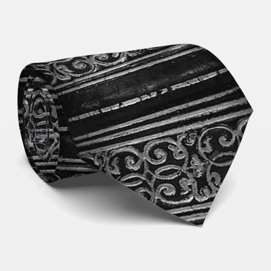 Cravate décorative en argent-noir (Roulé)