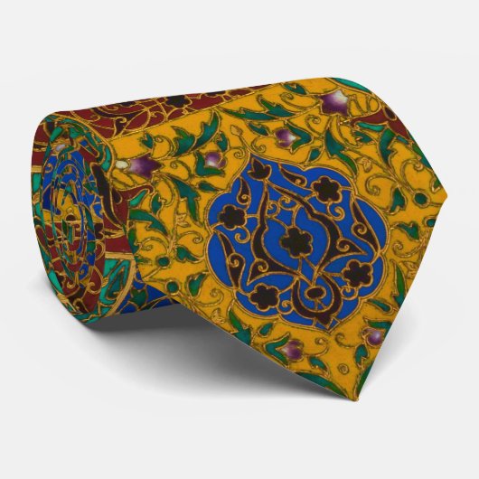 Cravate Decorative Persian Intricate Floral Pattern (Roulé)