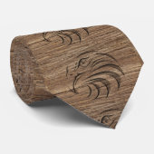 Cravate Découpage du bois chauve abstrait d'Eagle (Roulé)
