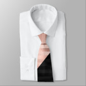 Cravate Découpe moderne Chic Rose Rose Or Triangle Noir (Attaché)