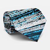 Cravate Découpe technique - noir, blanc et bleu ciel (Roulé)