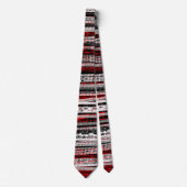 Cravate Découpe technique - Noir, Blanc et Rouge (Devant)