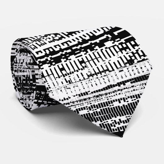 Cravate Découpe technique - noir et blanc (Roulé)