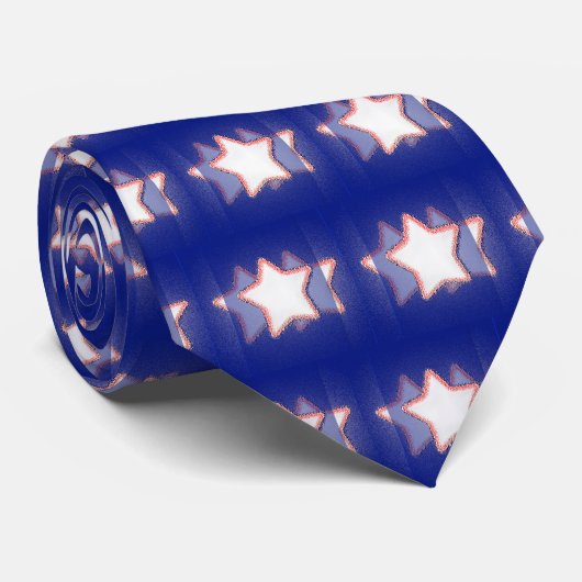 Cravate décrite par rouge multi de drapeau bleu (Roulé)