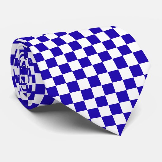 Cravate Deep blue checkered  (Roulé)