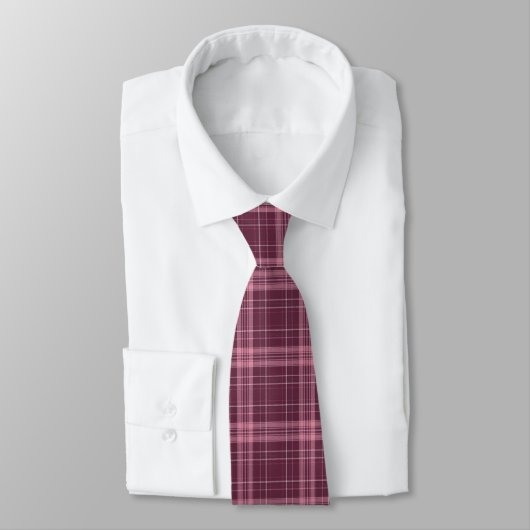 Cravate Deep Cranberry Red Tartan Plaid (Attaché)