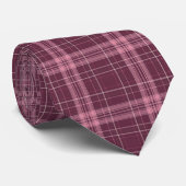 Cravate Deep Cranberry Red Tartan Plaid (Roulé)